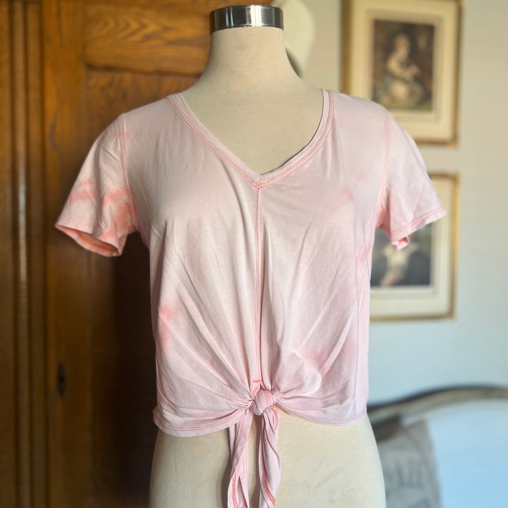 Lululemom Pink Tie-Front V-Neck Top